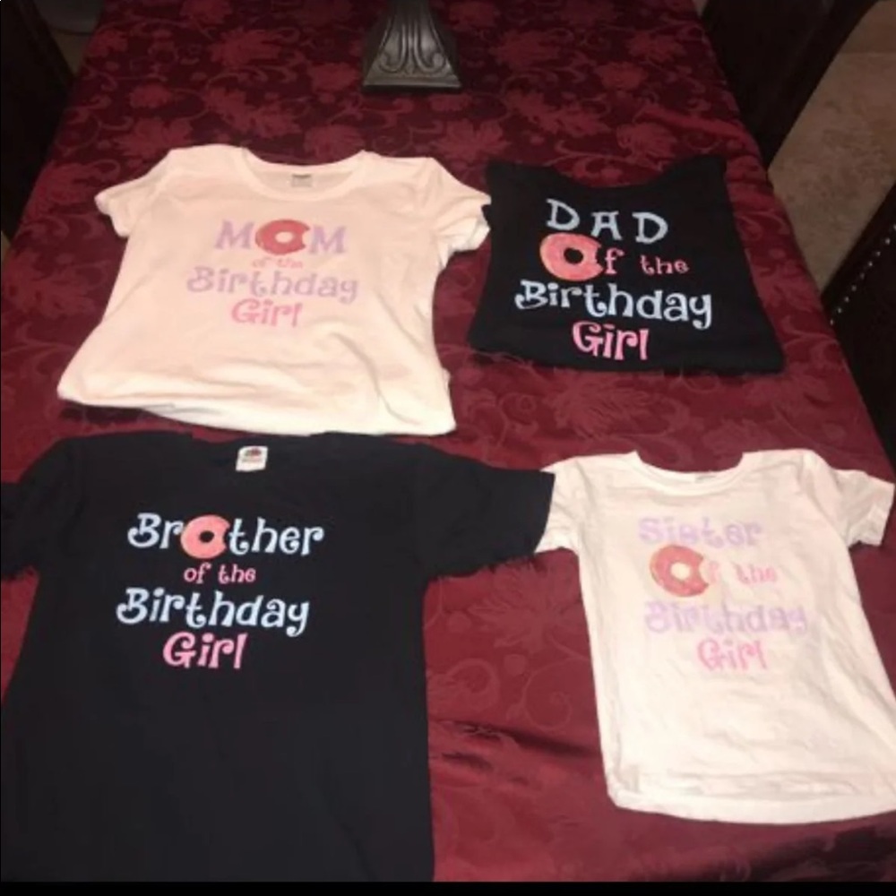 MATCHING FAMILY DONUT BDAY THEME SHIRTS